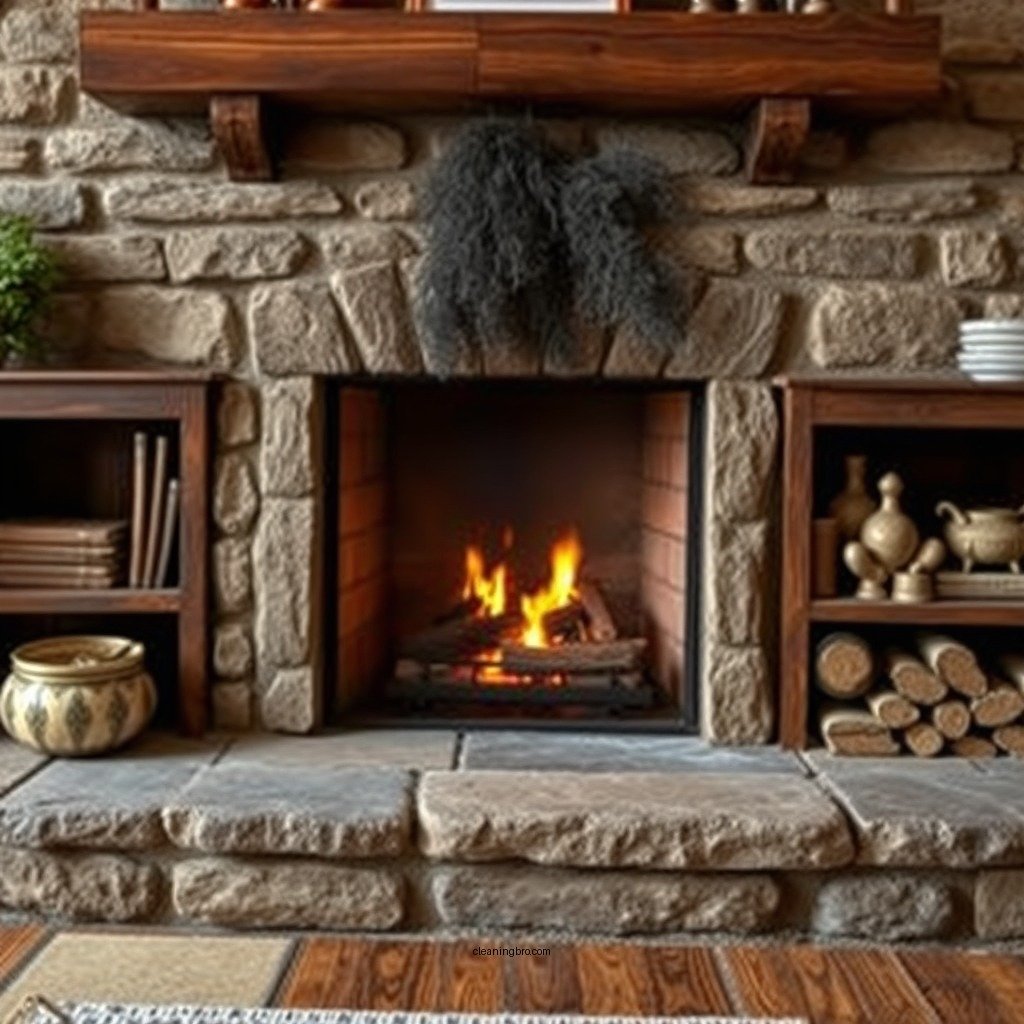 Dust and Vacuum the Fireplace - how to clean a stone fireplace