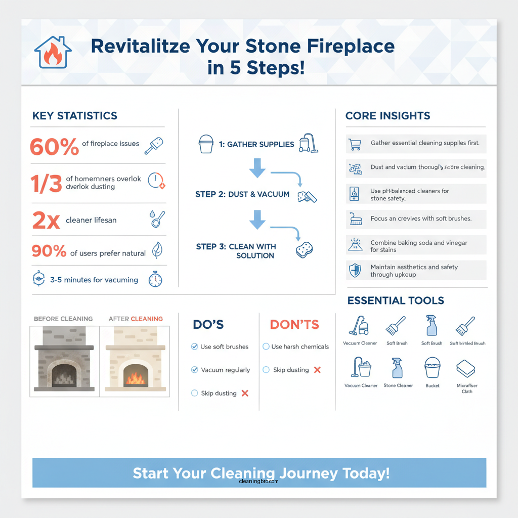 how to clean a stone fireplace - Data Infographic and Statistics