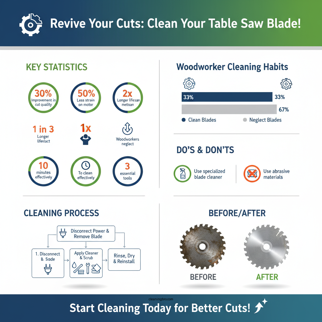 how to clean a table saw blade - Data Infographic and Statistics