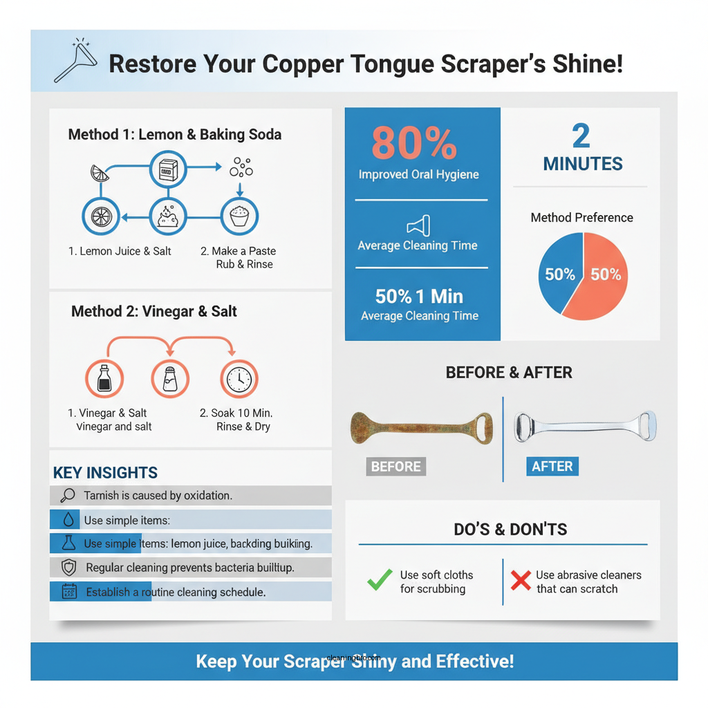how to clean a tarnished copper tongue scraper - Data Infographic and Statistics