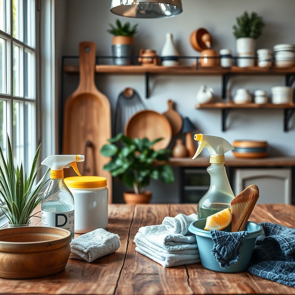 Essential Cleaning Supplies - how to clean a teak table