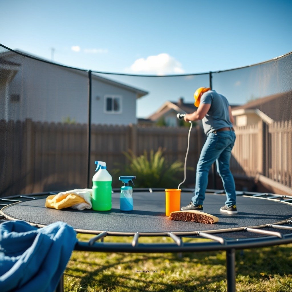 Gather Your Cleaning Supplies - how to clean a trampoline pad