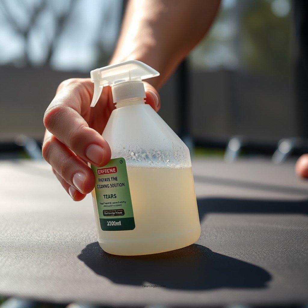 Prepare the Cleaning Solution - how to clean a trampoline pad