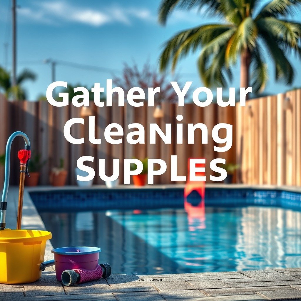 Gather Your Cleaning Supplies - how to clean a vinyl pool