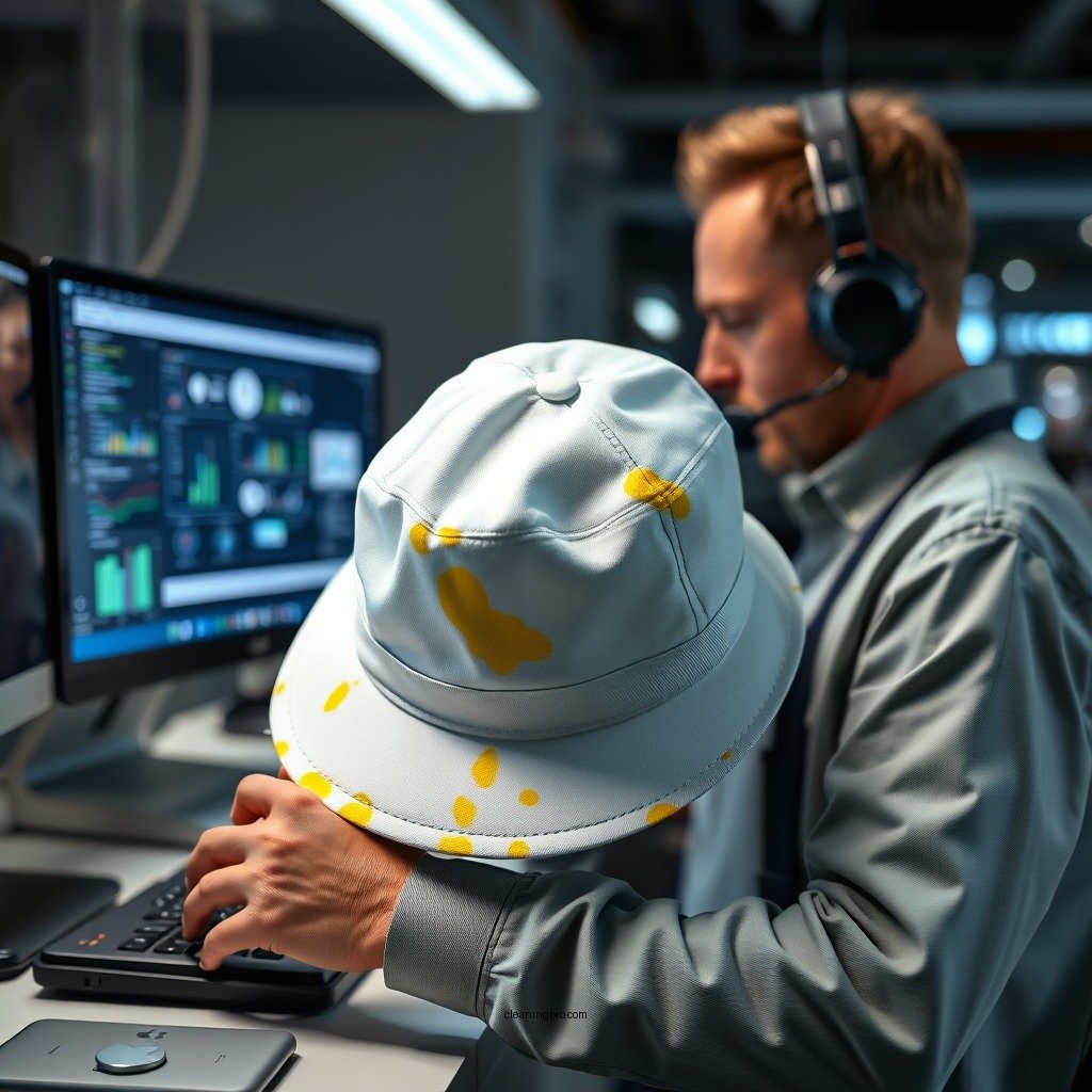 Pre-Treatment for Stains - how to clean a white hat with yellow stains