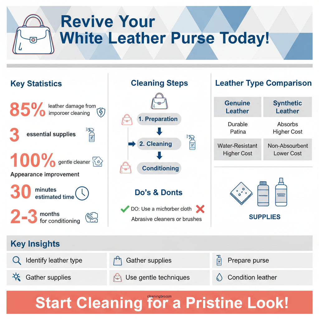 how to clean a white leather purse - Data Infographic and Statistics