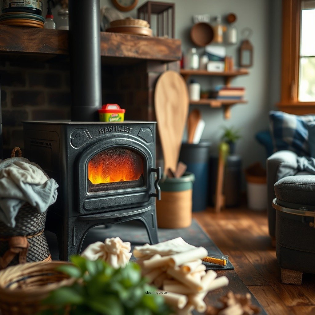 Gather Your Cleaning Supplies - how to clean a wood burning stove exterior