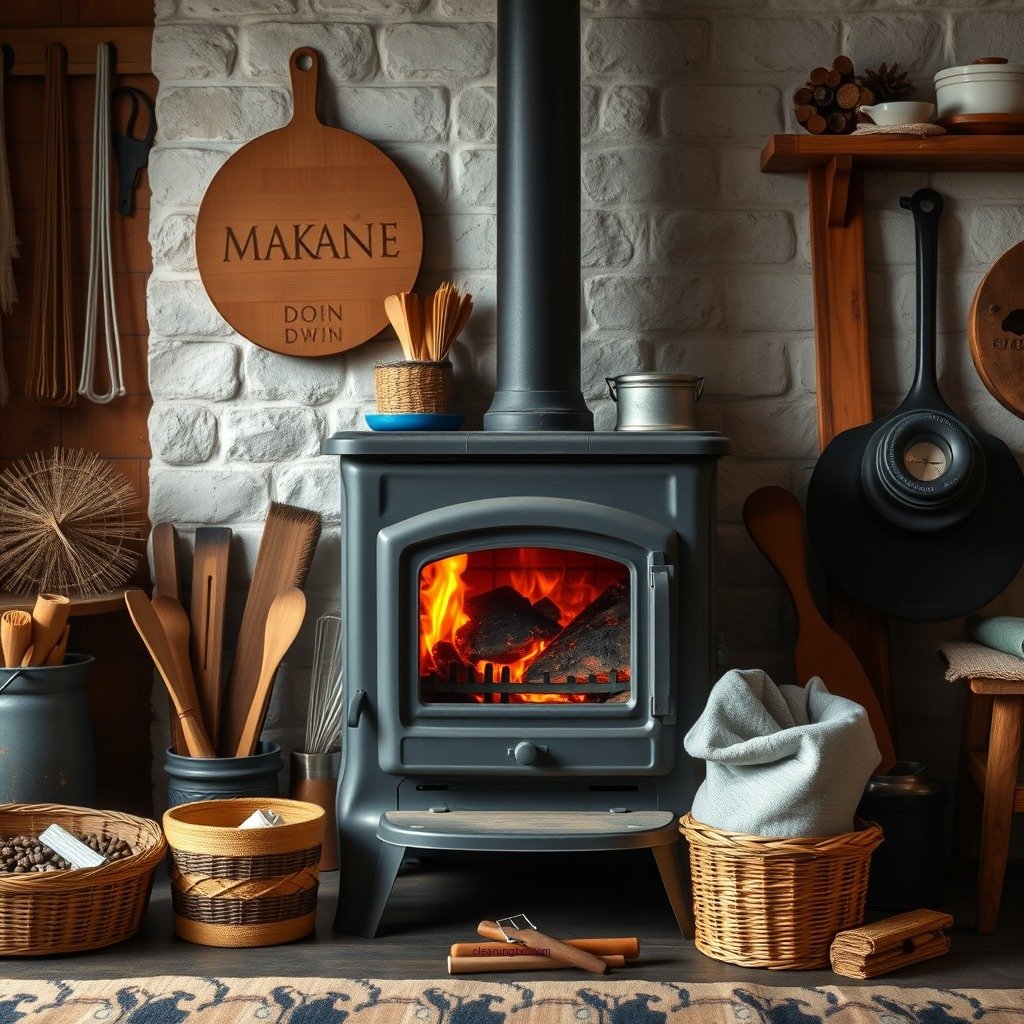 Gather Your Cleaning Supplies - how to clean a wood burning stove on the outside