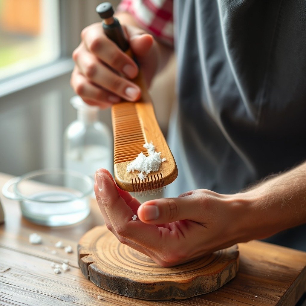 Initial Cleaning Process - how to clean a wood comb