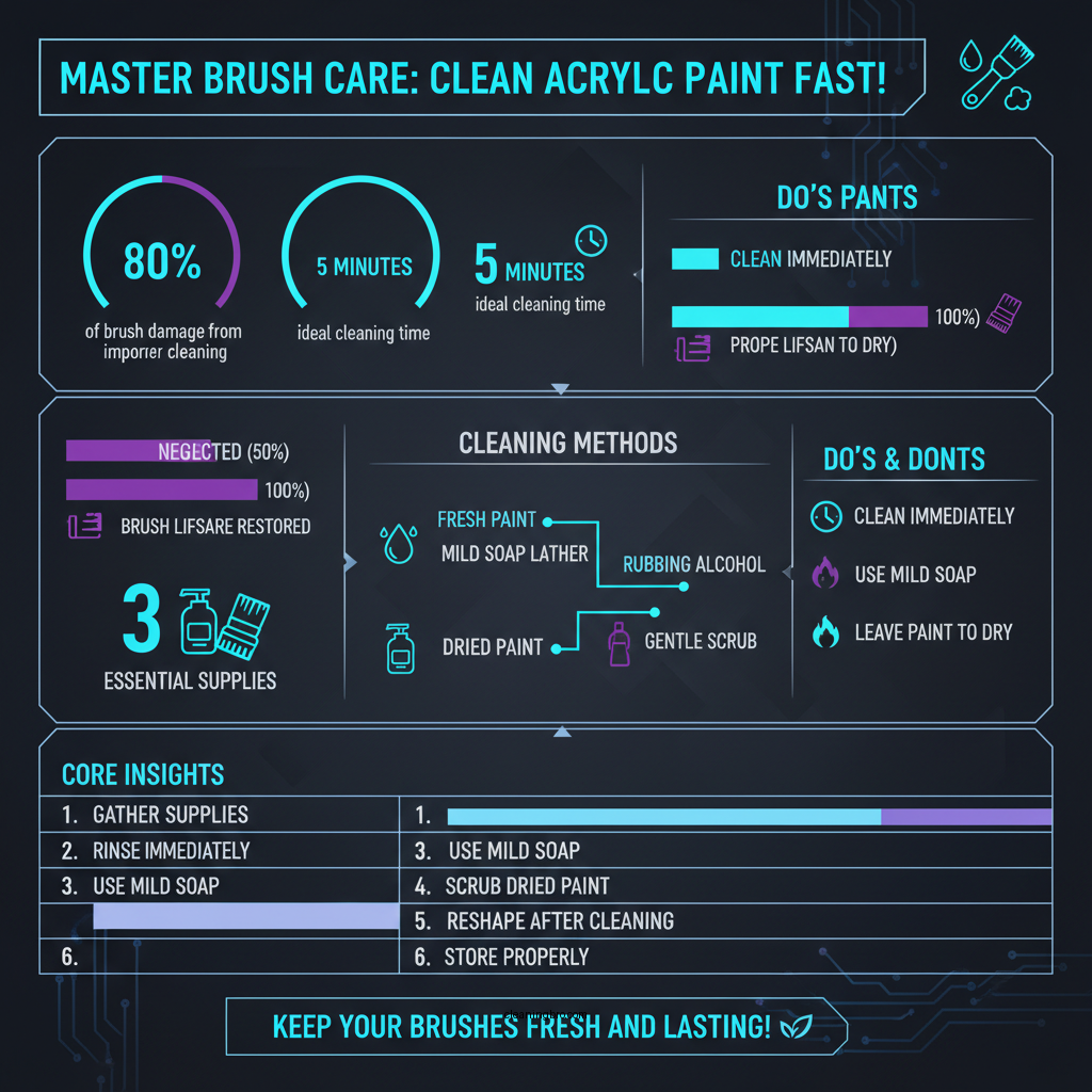 how to clean acrylic paint off brushes - Data Infographic and Statistics