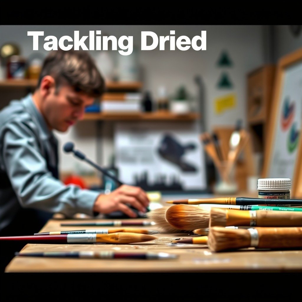 Tackling Dried Acrylic Paint - how to clean acrylic paint off brushes