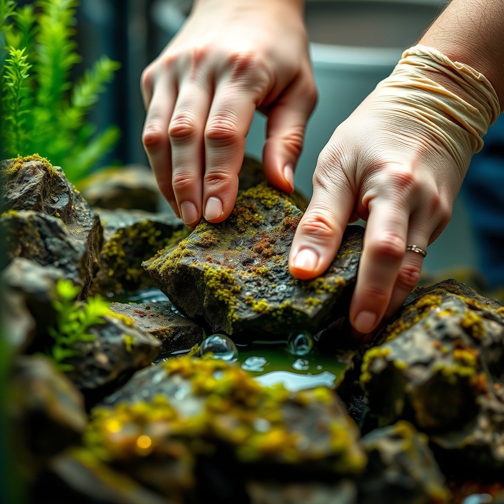 Step-by-Step Cleaning Process - how to clean algae from fish tank rocks