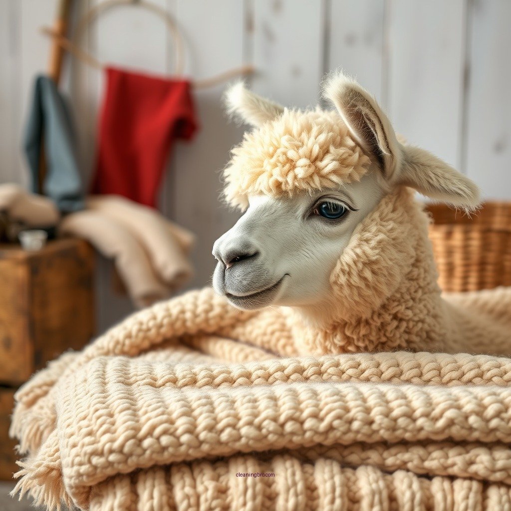 Preparing for Cleaning - how to clean alpaca wool blanket