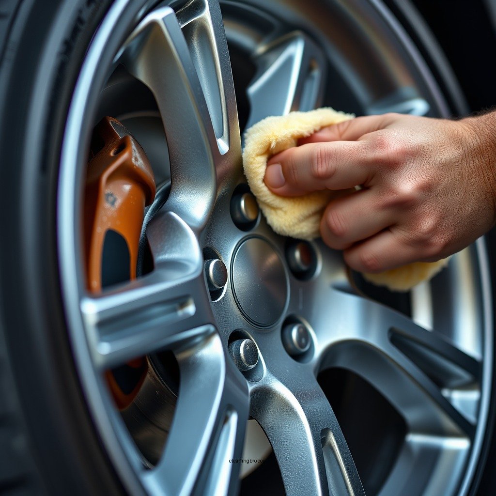 Applying the Wheel Cleaner - how to clean aluminum alloy wheels