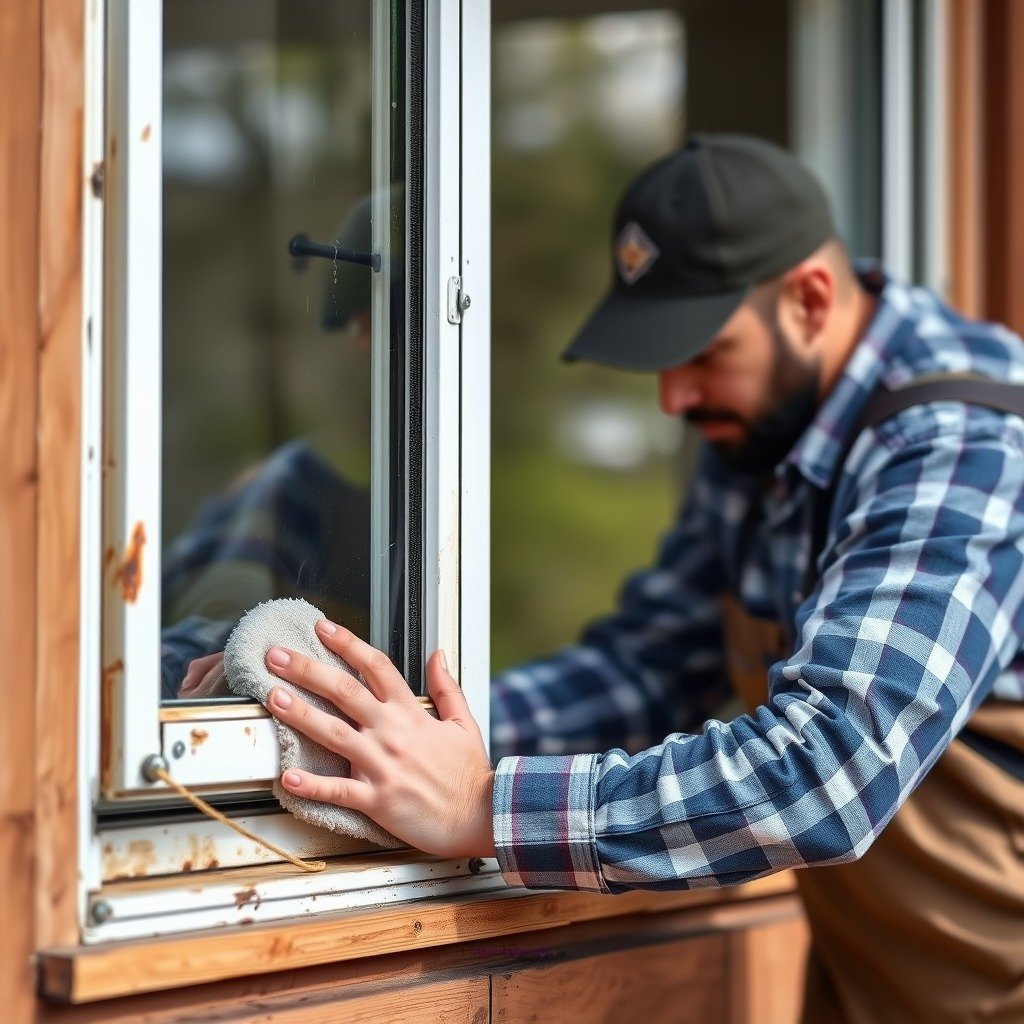 Prepare the Window Frames - how to clean aluminum window frames