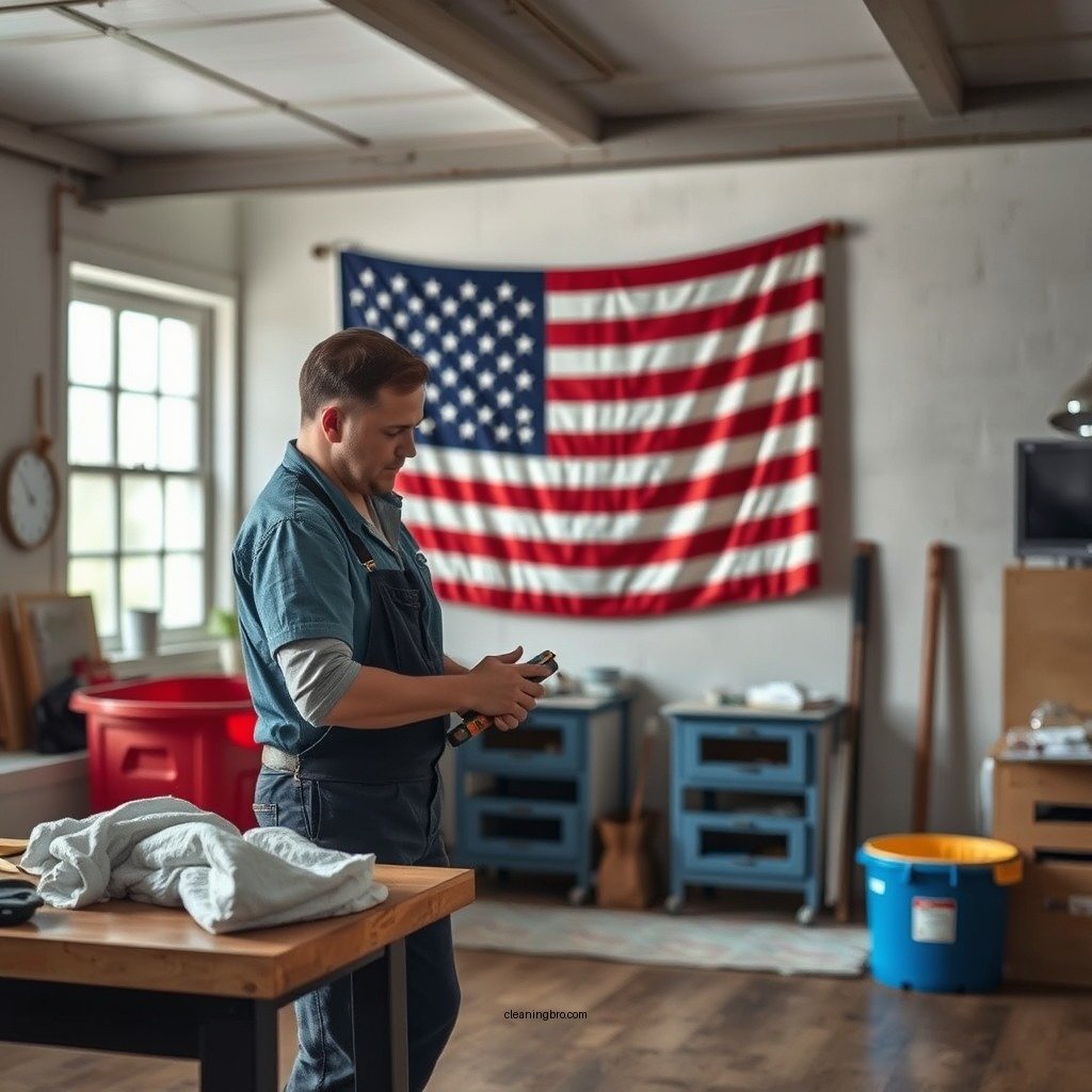 Preparing for Cleaning - how to clean american flag