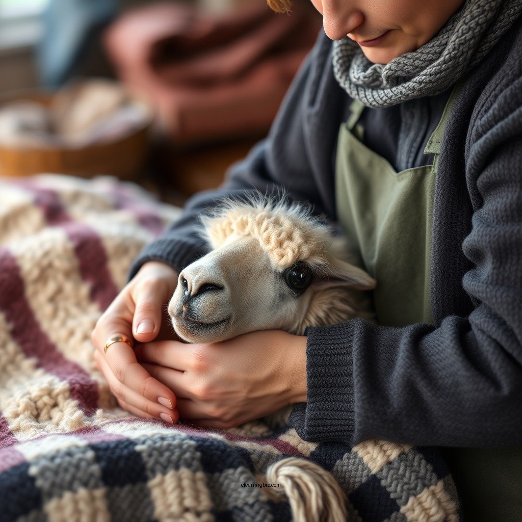 Preparing for Cleaning - how to clean an alpaca wool blanket
