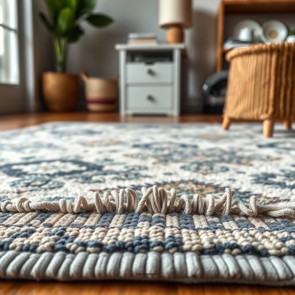 Assess the Rug Material - how to clean an area rug on a hardwood floor