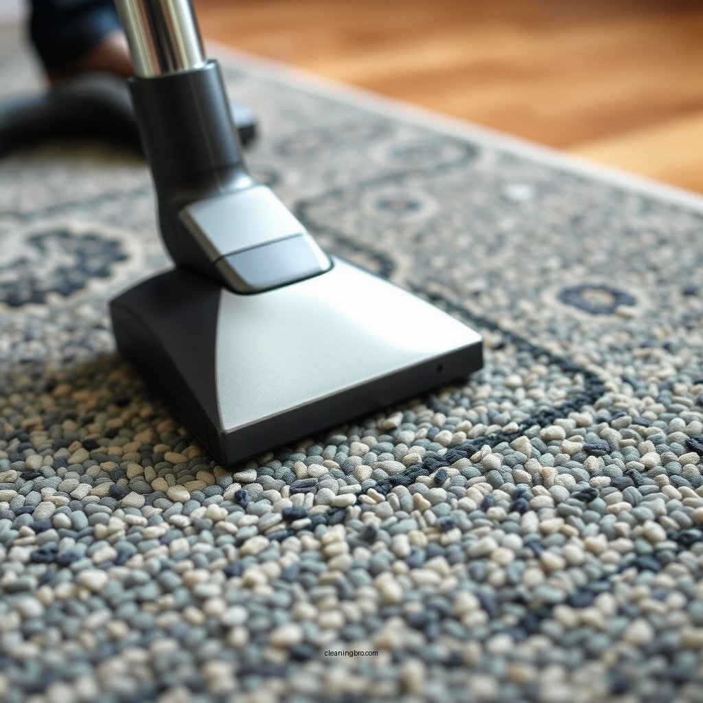Vacuum the Area Rug - how to clean an area rug on a hardwood floor
