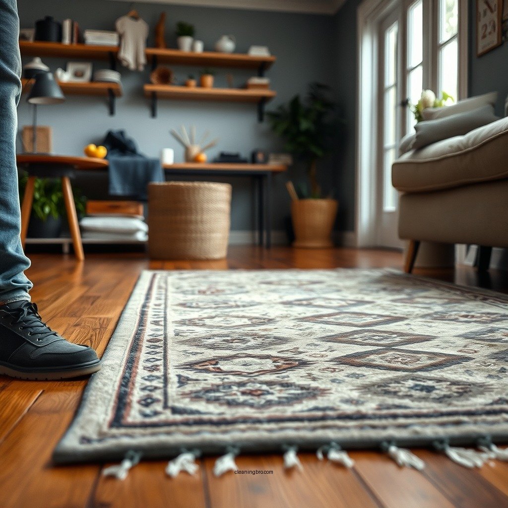 Prepare the Area - how to clean an area rug on hardwood floor