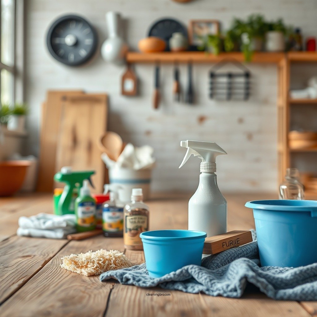 Gathering Supplies - how to clean an old wood floor