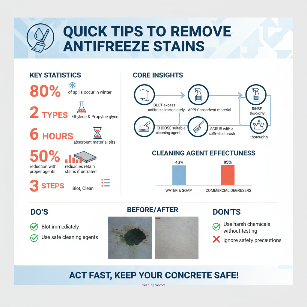 how to clean antifreeze off of concrete - Data Infographic and Statistics