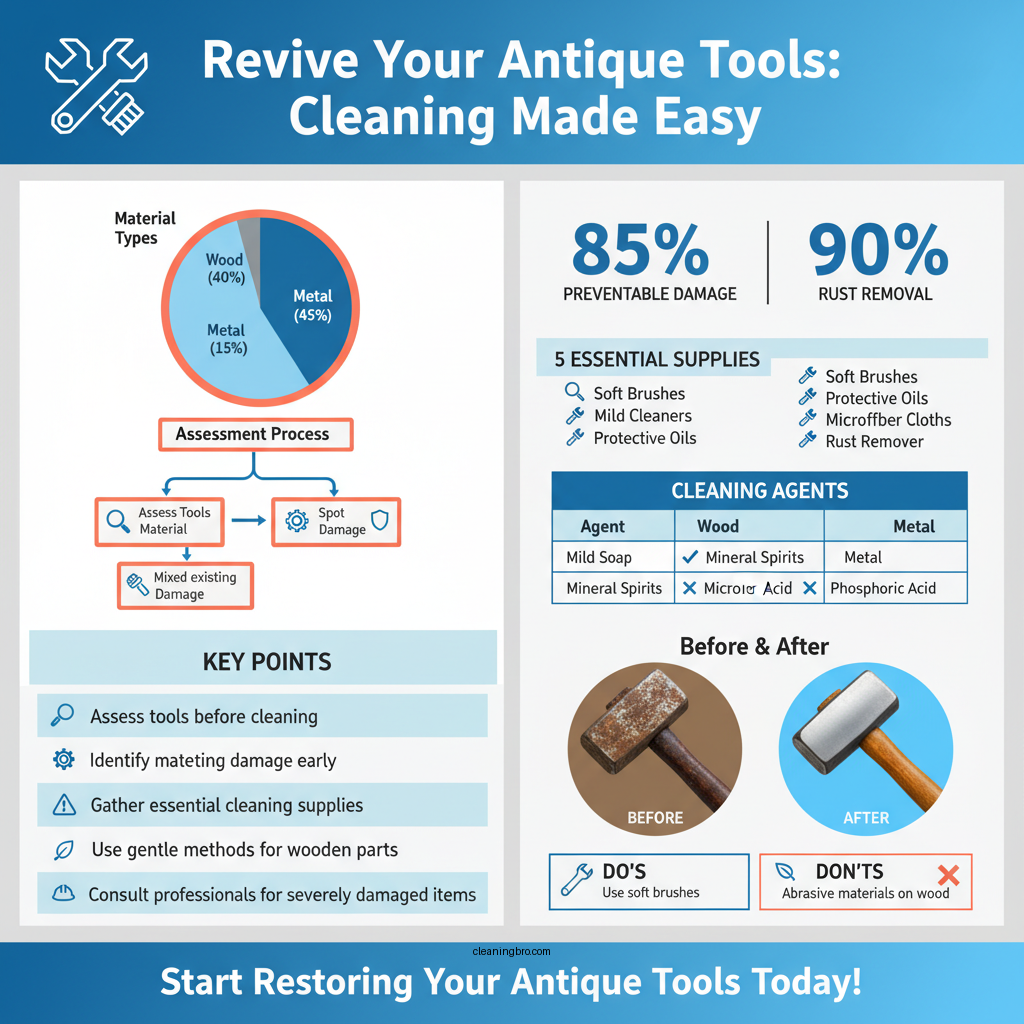 how to clean antique tools - Data Infographic and Statistics