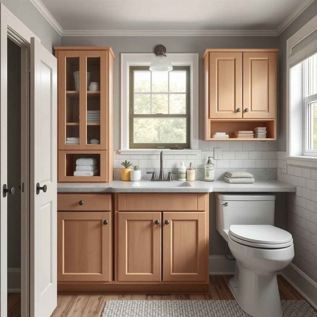 Gather Your Cleaning Supplies - how to clean bathroom cabinets