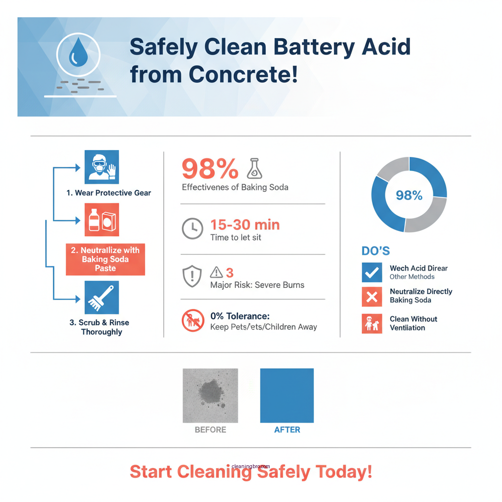 how to clean battery acid off concrete - Data Infographic and Statistics