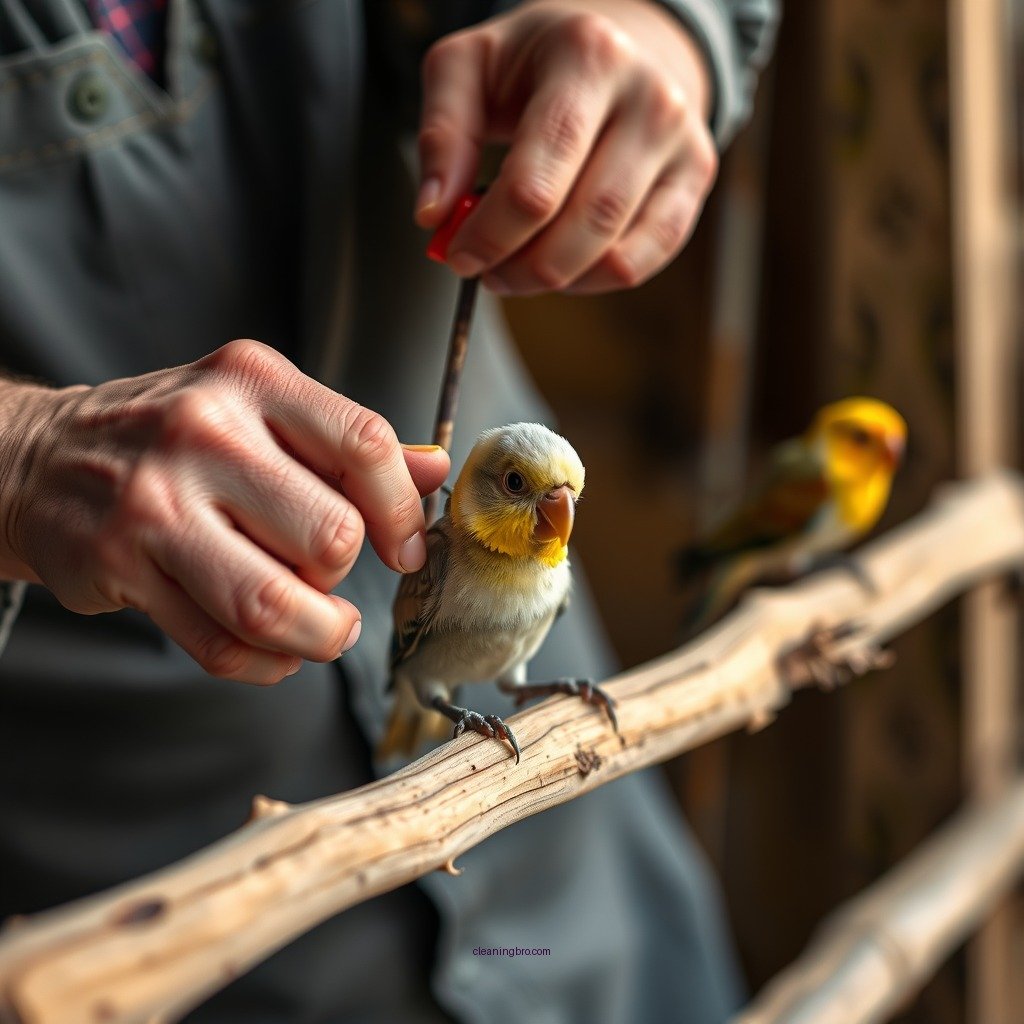 Step-by-Step Cleaning Process - how to clean bird perches