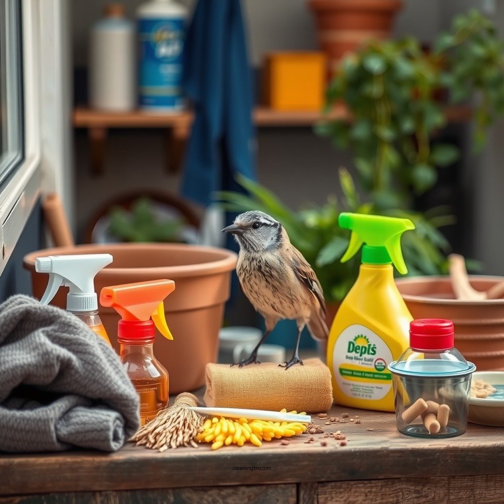 Gather Your Cleaning Supplies - how to clean bird poop off balcony