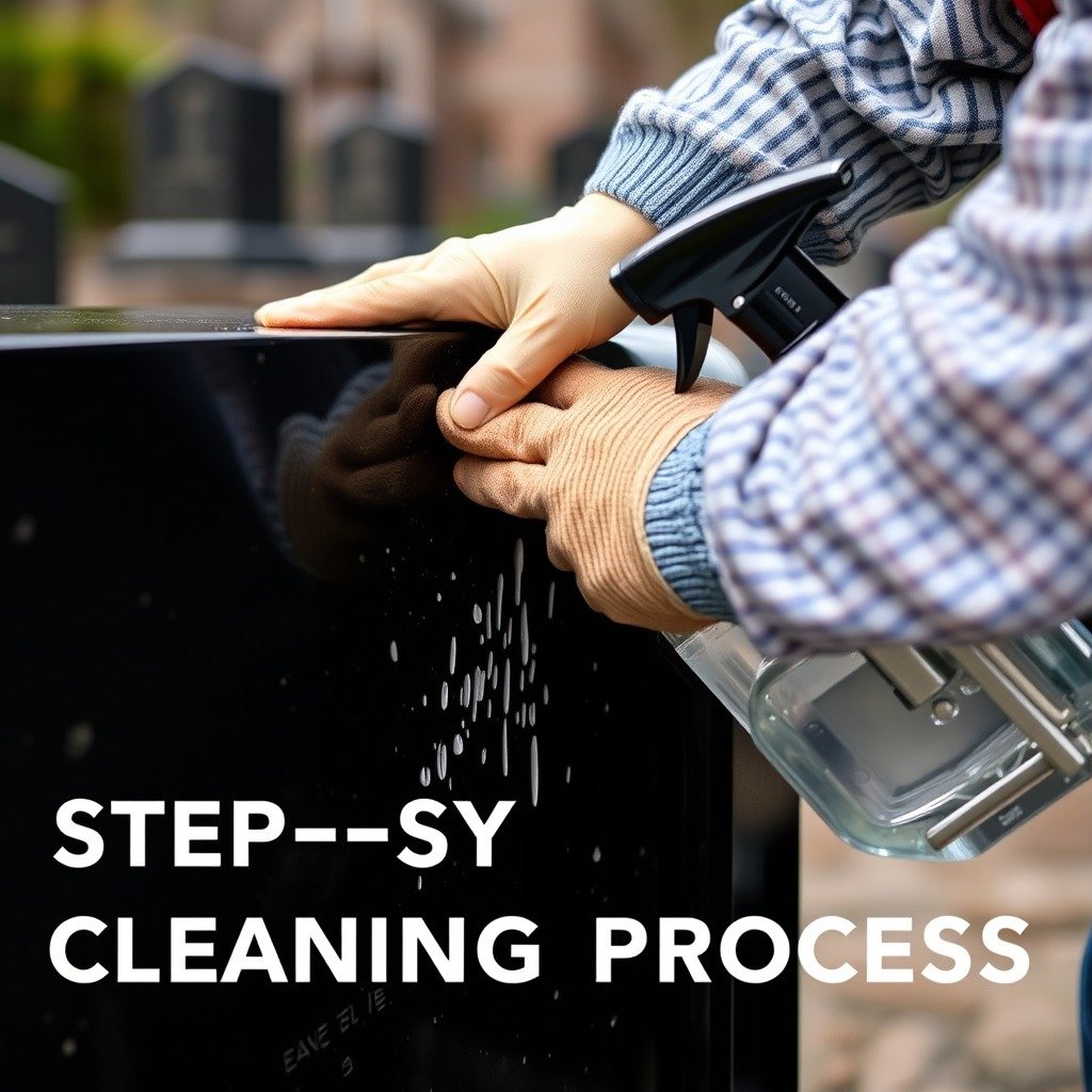 Step-by-Step Cleaning Process - how to clean black granite tombstones