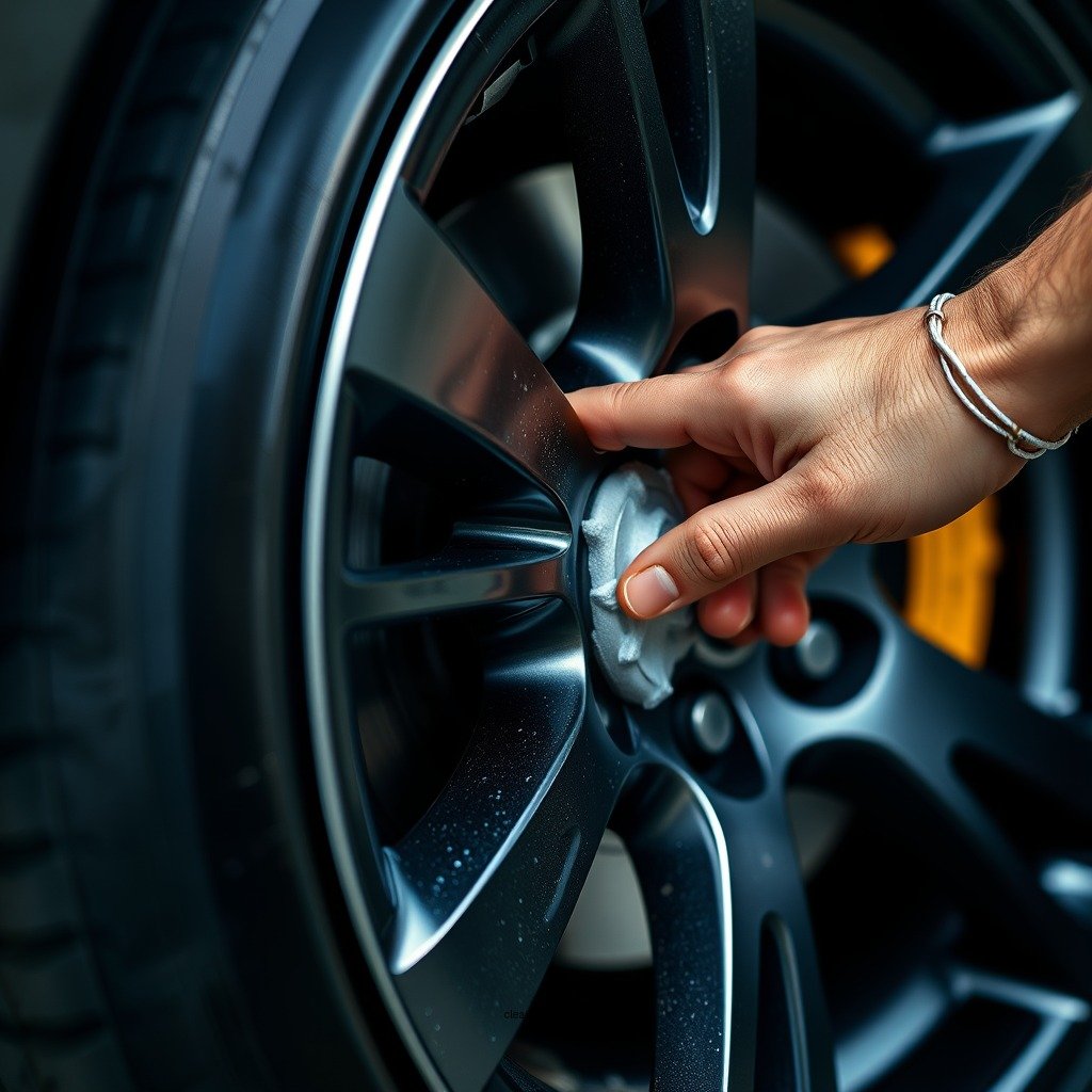 Apply Wheel Cleaner - how to clean black rims