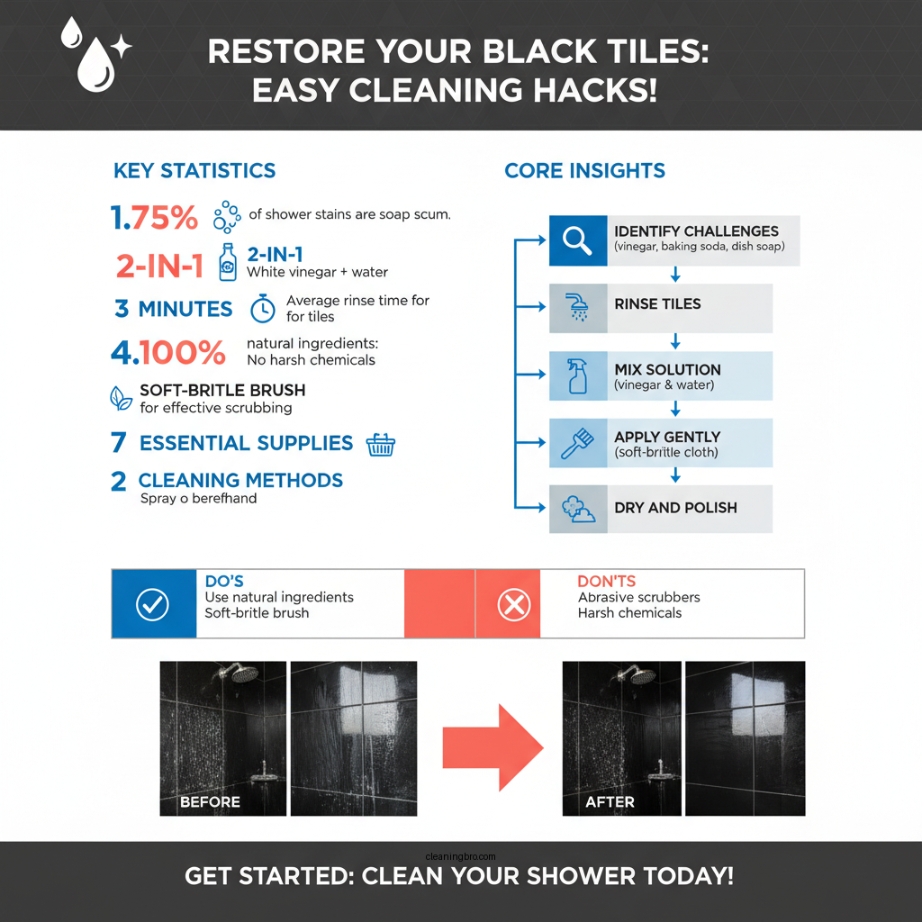 how to clean black tiles in shower - Data Infographic and Statistics