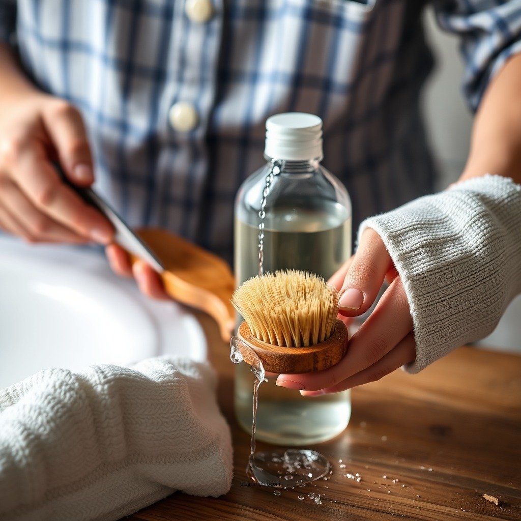 Prepare the Cleaning Solution - how to clean boar bristle brush with wooden handle