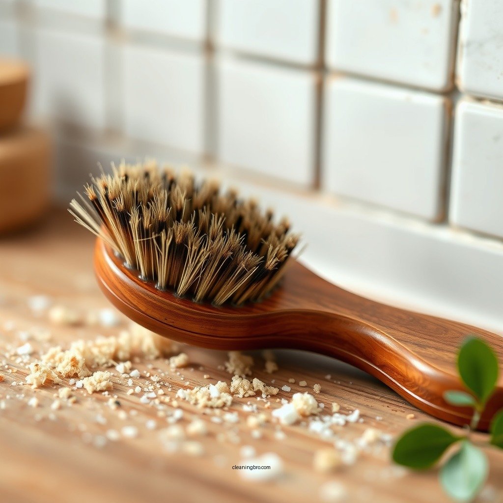 Remove Hair and Debris - how to clean boar bristle brush with wooden handle
