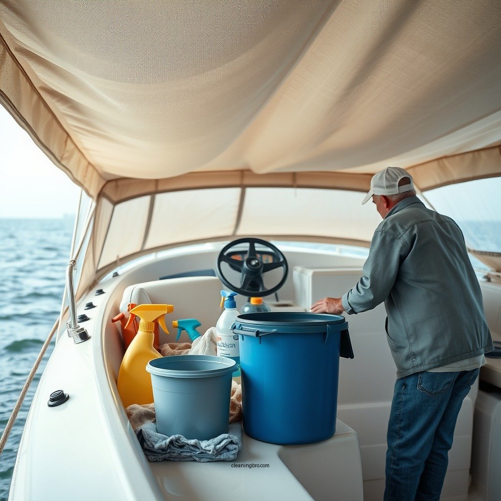 Gather Your Cleaning Supplies - how to clean boat canvas