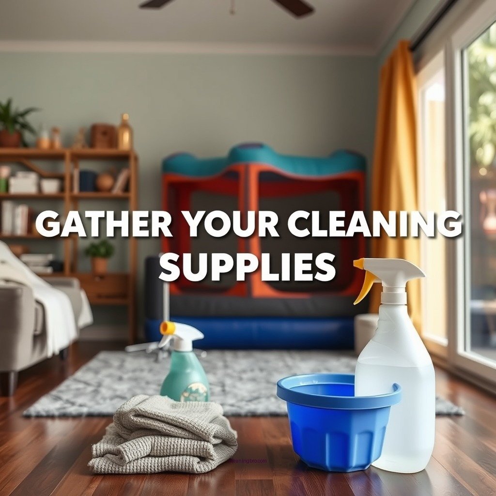 Gather Your Cleaning Supplies - how to clean bounce house
