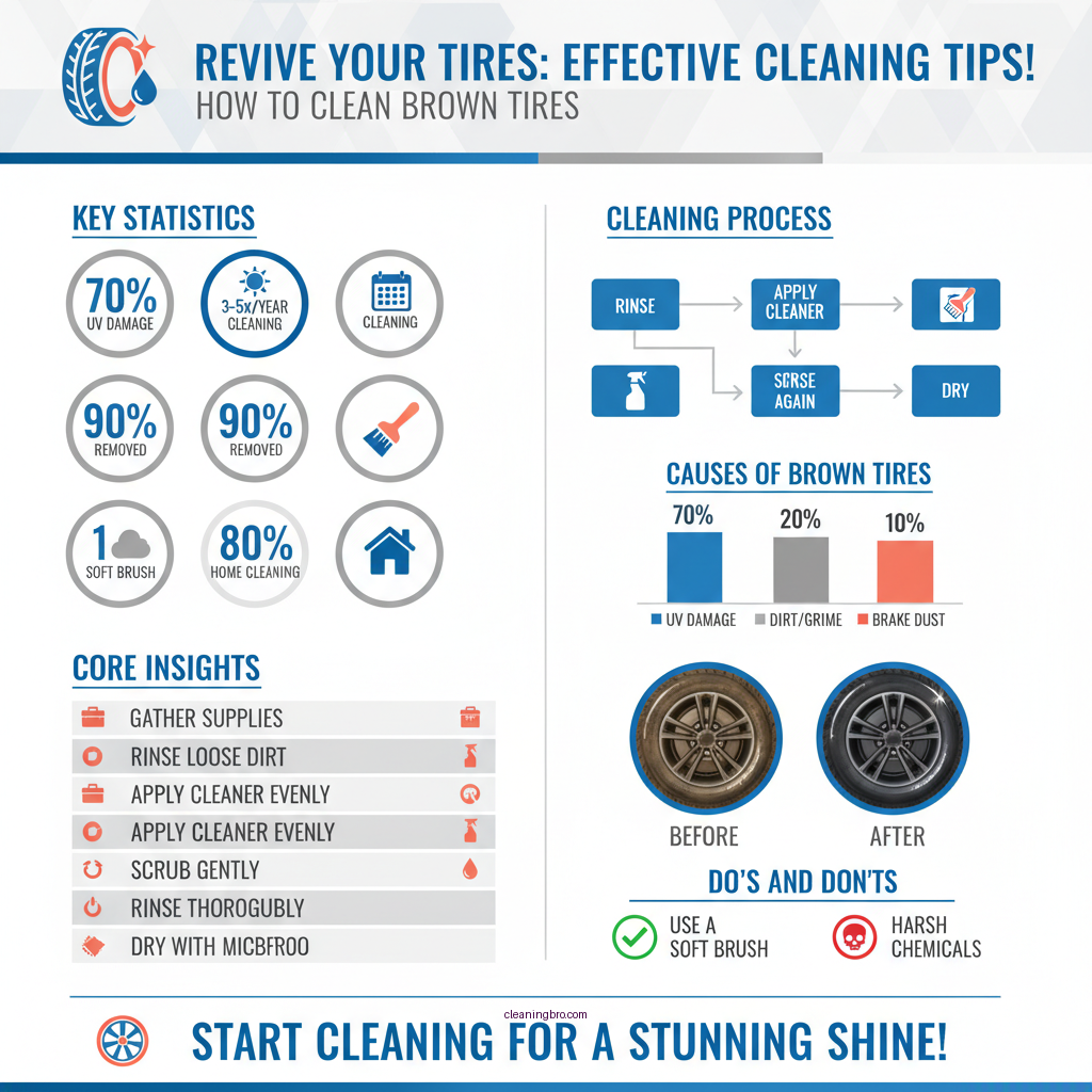 how to clean brown tires - Data Infographic and Statistics