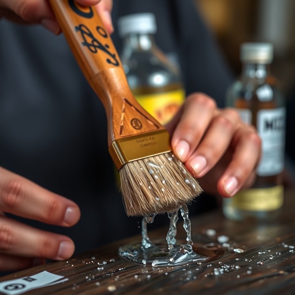 Step-by-Step Cleaning Process - how to clean brush with mineral spirits