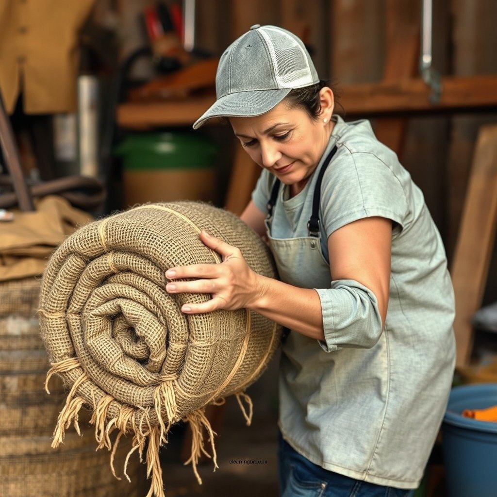 Preparing for Cleaning - how to clean burlap