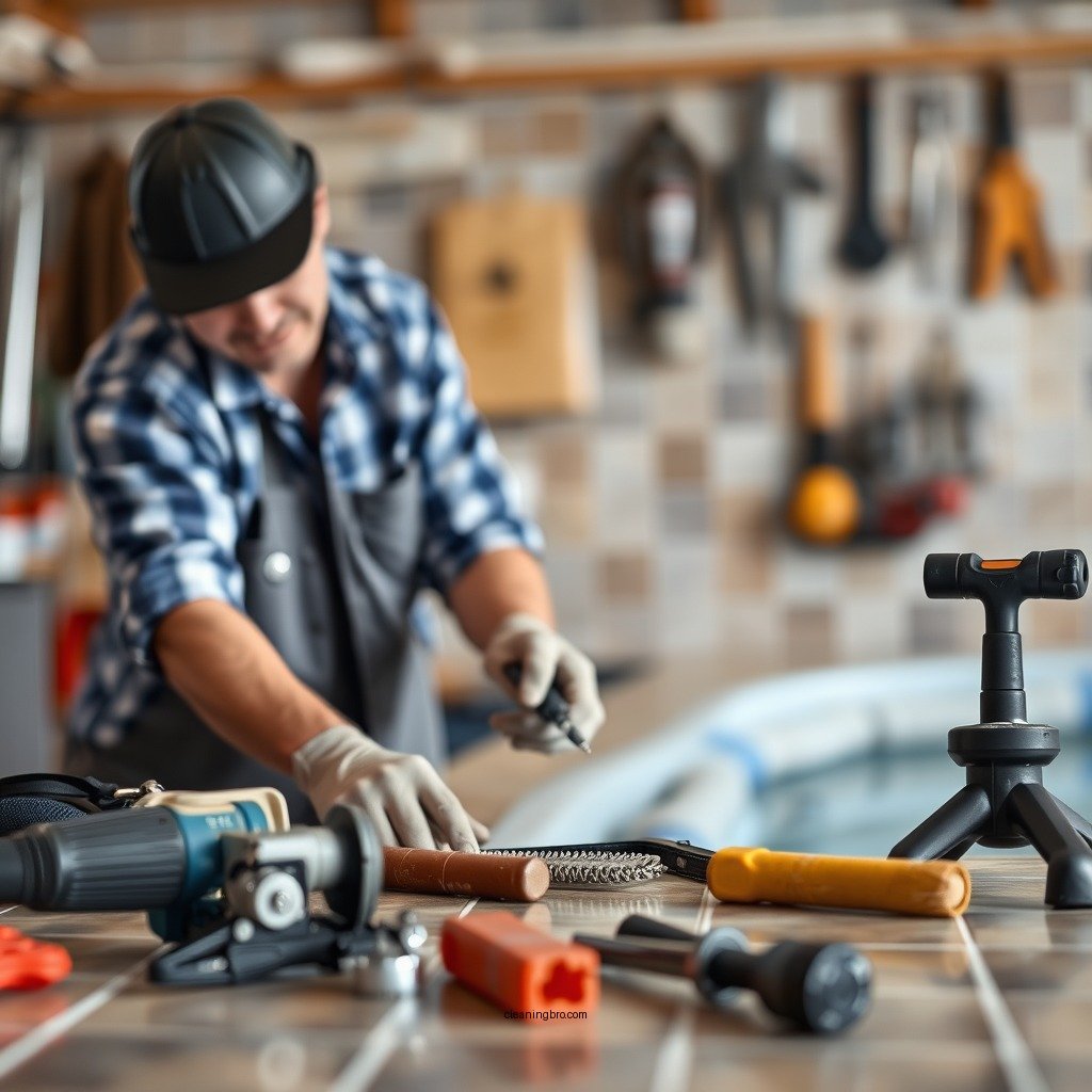 Tools and Supplies Needed - how to clean calcium from pool tile