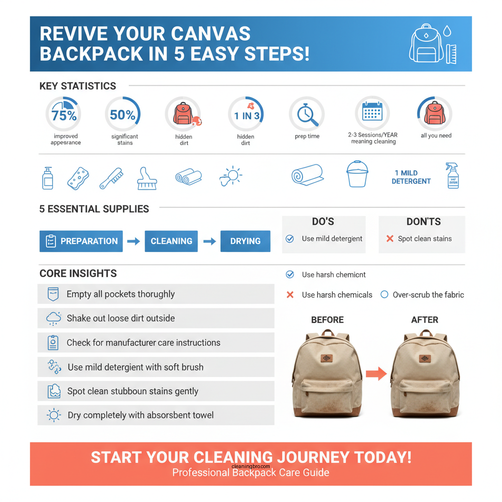 how to clean canvas backpack - Data Infographic and Statistics