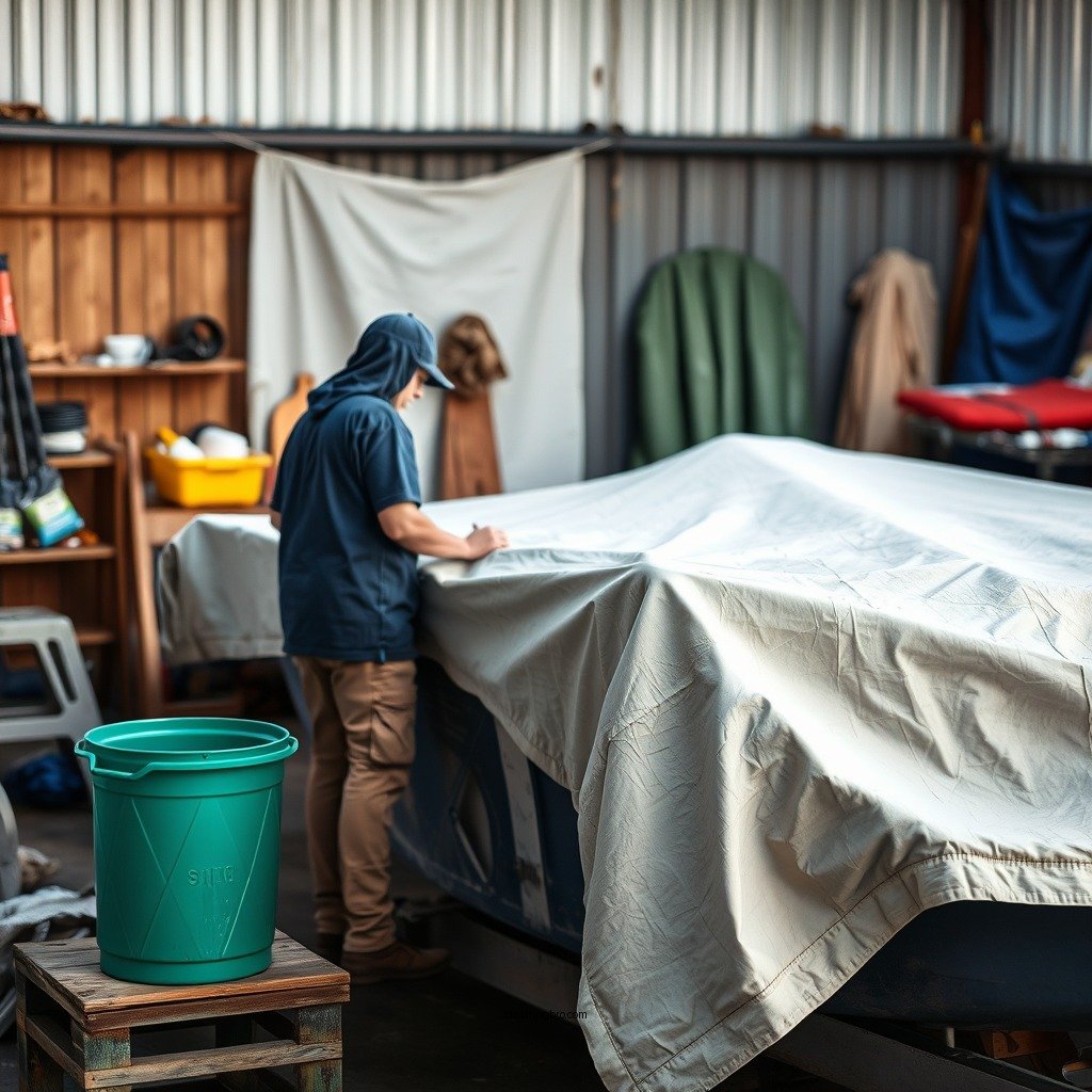Gather Your Cleaning Supplies - how to clean canvas boat cover