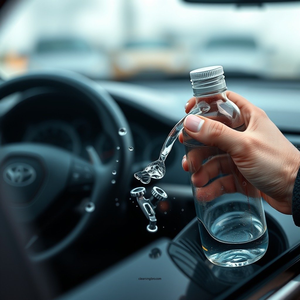 Mixing the Cleaning Solution - how to clean car windows with alcohol