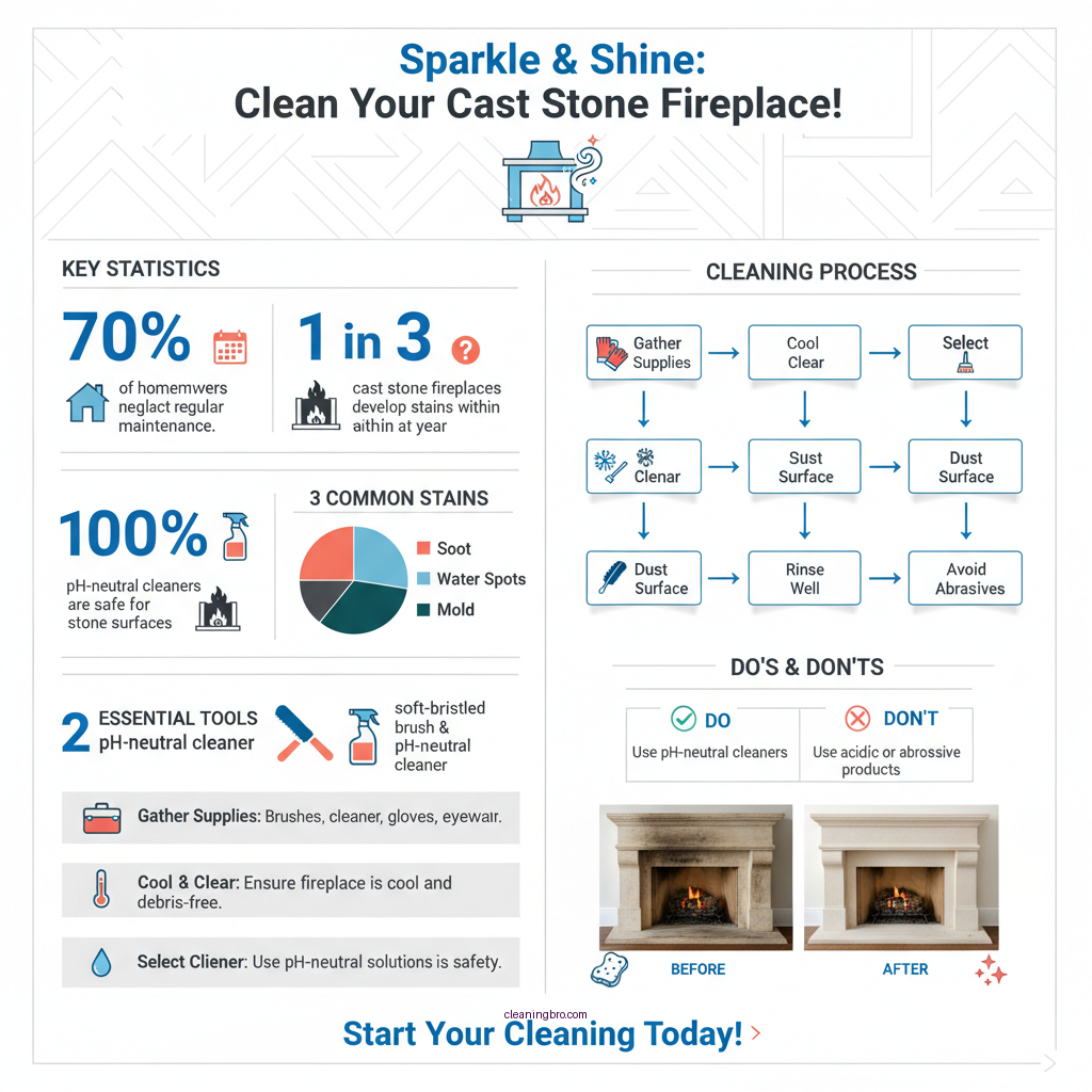 how to clean cast stone fireplace - Data Infographic and Statistics