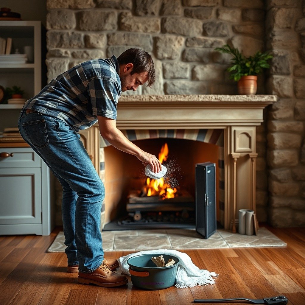 Preparing for the Cleaning Process - how to clean cast stone fireplace