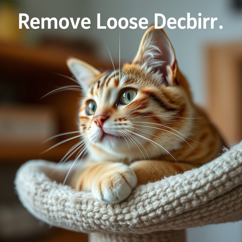 Remove Loose Debris - how to clean cat tree