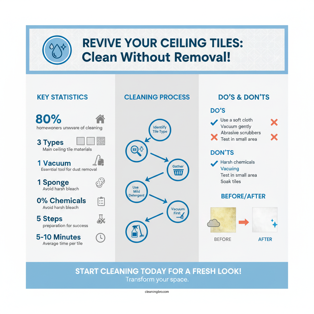 how to clean ceiling tiles without removing them - Data Infographic and Statistics