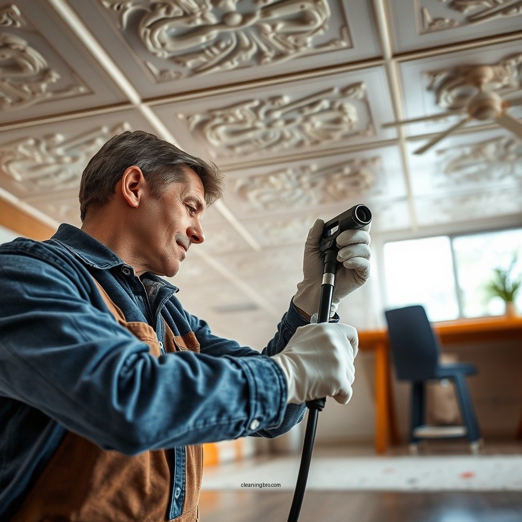 Preparation Steps - how to clean ceiling tiles without removing them